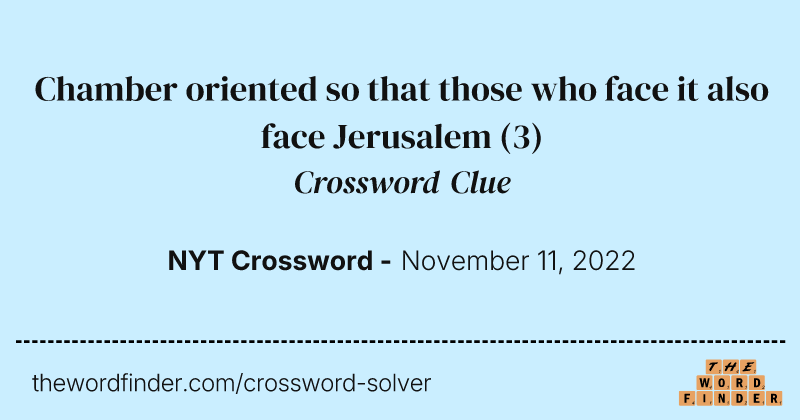 Chamber oriented so that those who face it also face Jerusalem crossword clue image