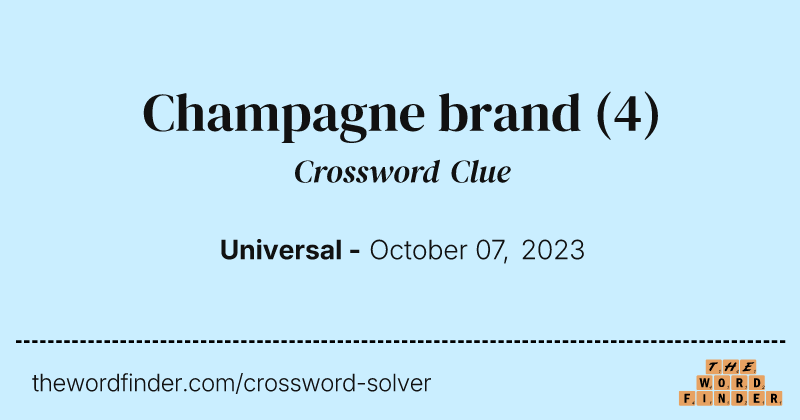 Champagne brand crossword clue image