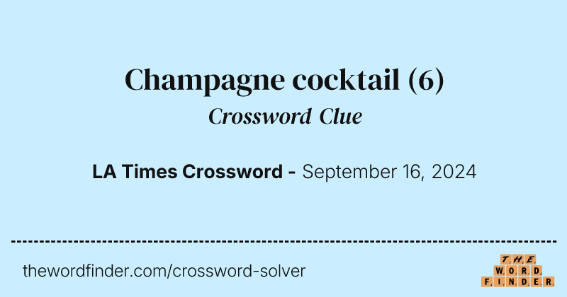 Champagne cocktail crossword clue image