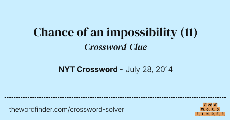 Chance of an impossibility crossword clue image