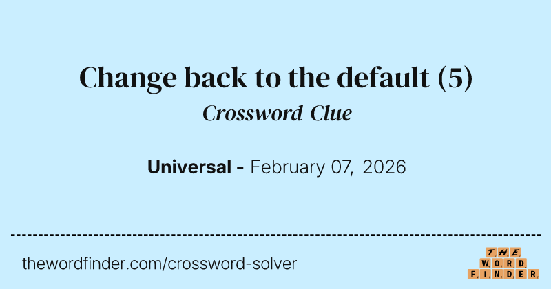 Change back to the default crossword clue image
