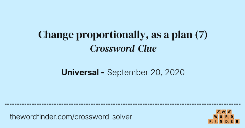 Change proportionally, as a plan crossword clue image