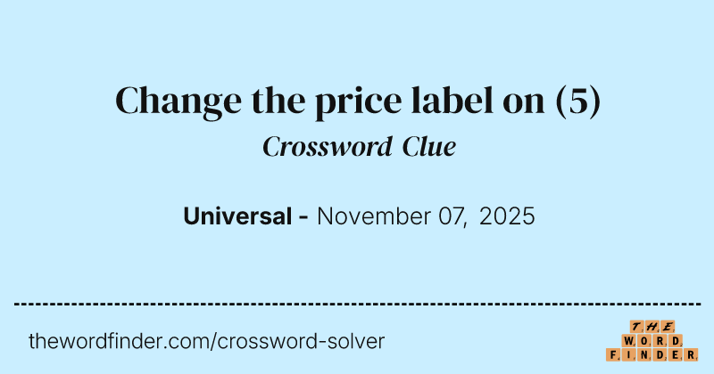 Change the price label on crossword clue image