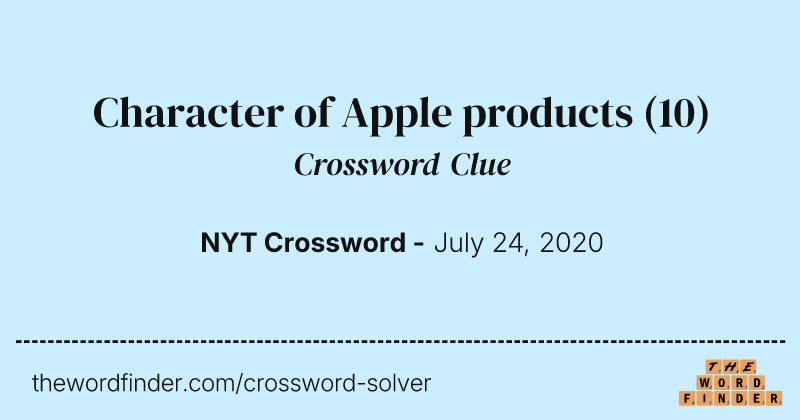 Character of Apple products crossword clue image