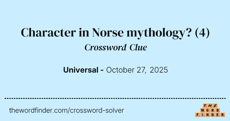 Character in Norse mythology? crossword clue image