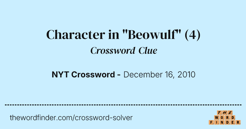 Character in "Beowulf" crossword clue image