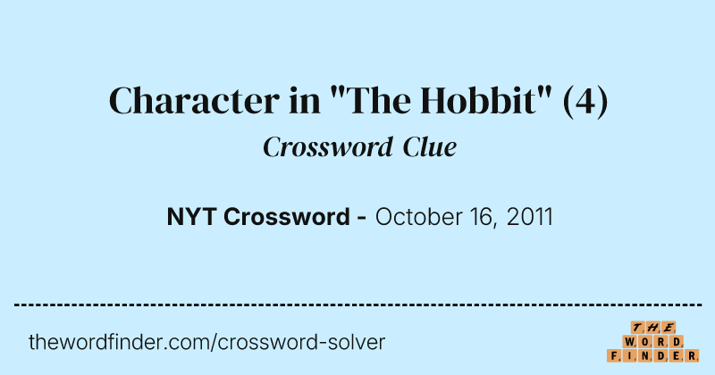 Character in "The Hobbit" crossword clue image