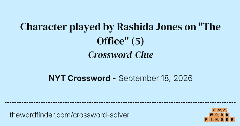Character played by Rashida Jones on "The Office" crossword clue image