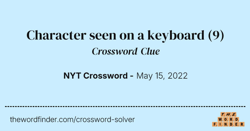 Character seen on a keyboard crossword clue image