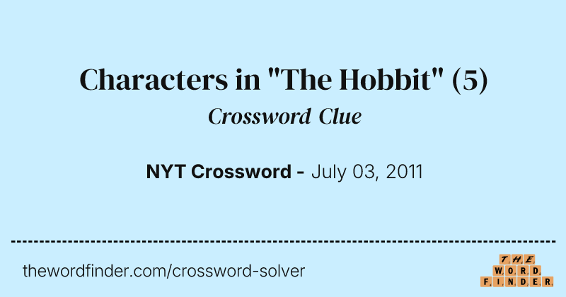 Characters in "The Hobbit" crossword clue image