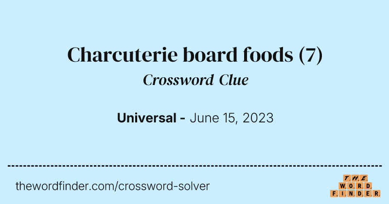 Charcuterie board foods crossword clue image