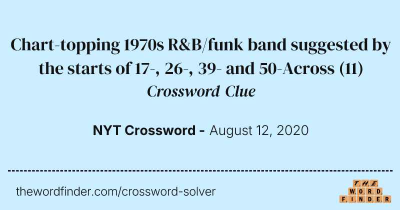 Chart-topping 1970s R&B/funk band suggested by the starts of 17-, 26-, 39- and 50-Across crossword clue image