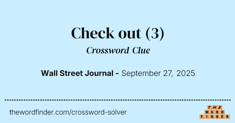 Check out crossword clue image