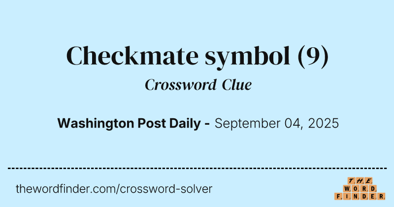 Checkmate symbol crossword clue image