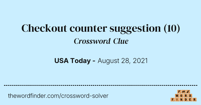 Checkout counter suggestion crossword clue image