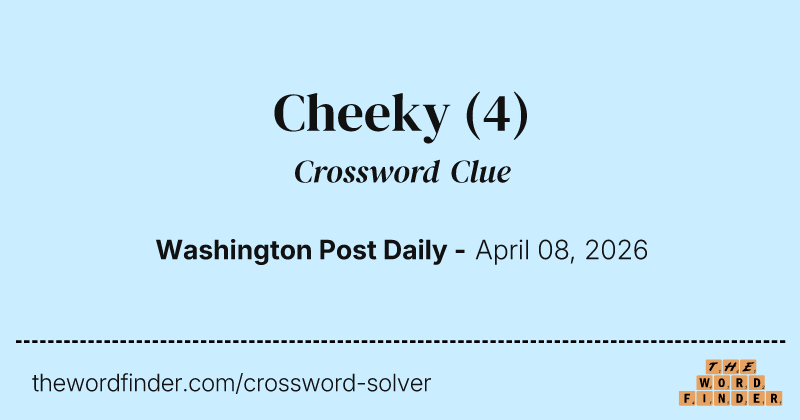 Cheeky crossword clue image