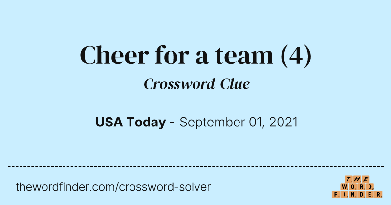 Cheer for a team crossword clue image