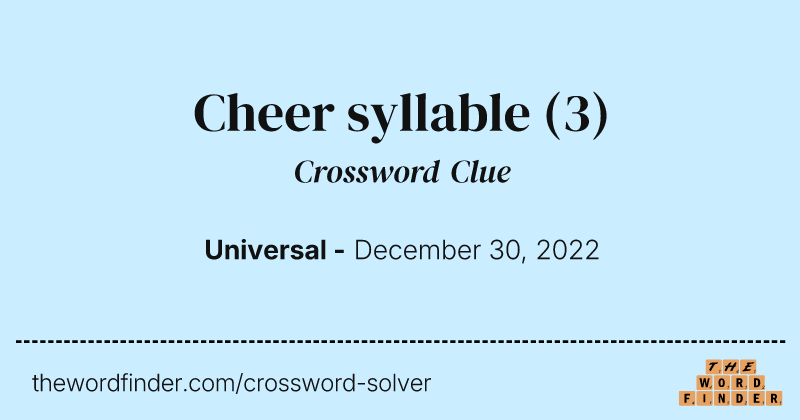 Cheer syllable crossword clue image