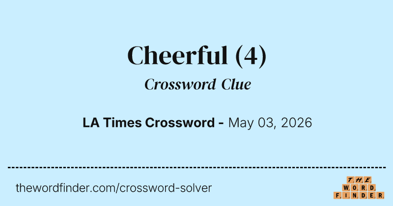 Cheerful crossword clue image