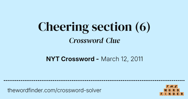 Cheering section crossword clue image