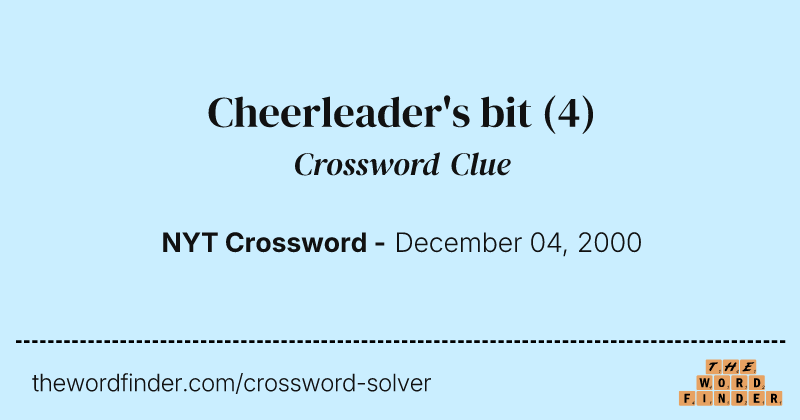 Cheerleader's bit crossword clue image