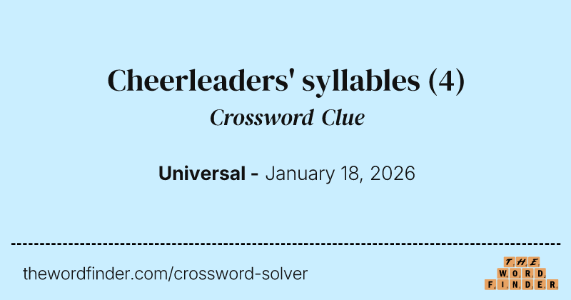 Cheerleaders' syllables crossword clue image