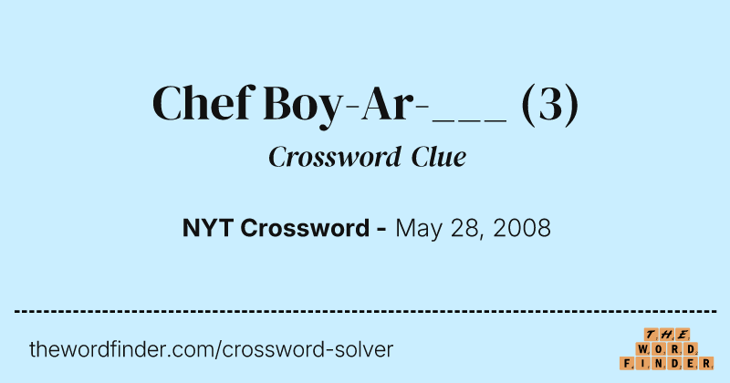 Chef Boy-Ar-___ crossword clue image