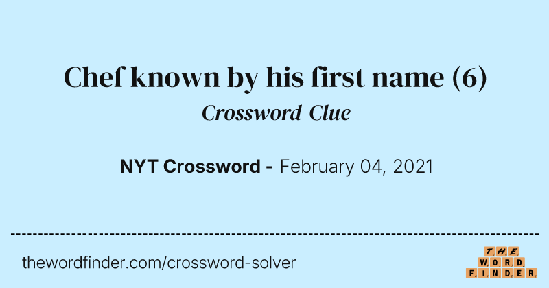 Chef known by his first name crossword clue image