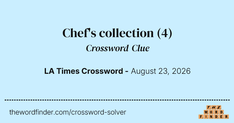 Chef's collection crossword clue image