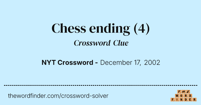 Chess ending crossword clue image