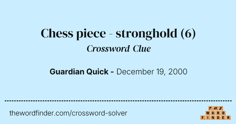 Chess piece - stronghold crossword clue image