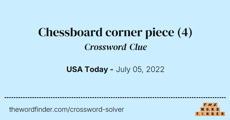 Chessboard corner piece crossword clue image
