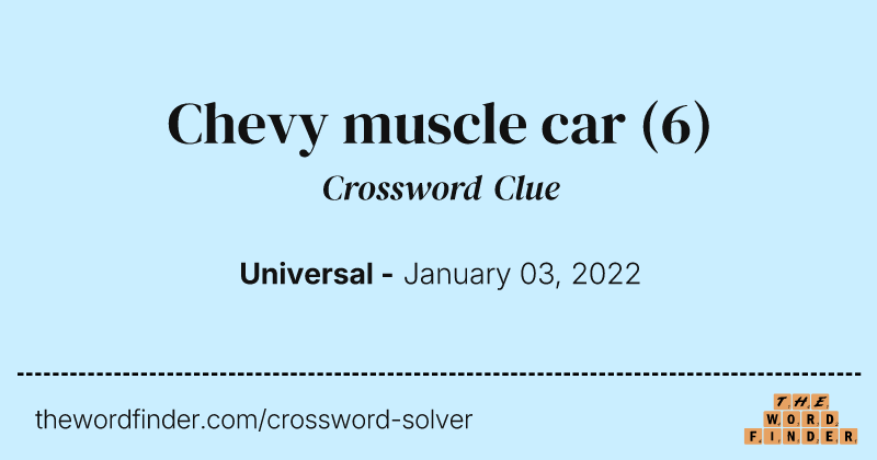 Chevy muscle car crossword clue image