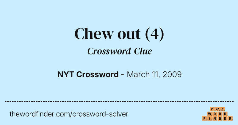 Chew out crossword clue image