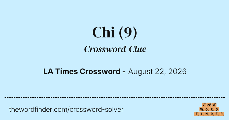 Chi crossword clue image