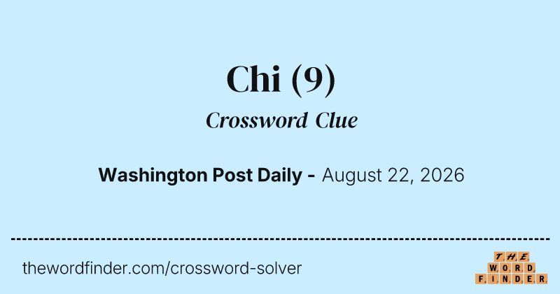 Chi crossword clue image