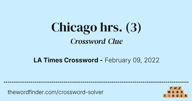 Chicago hrs. crossword clue image