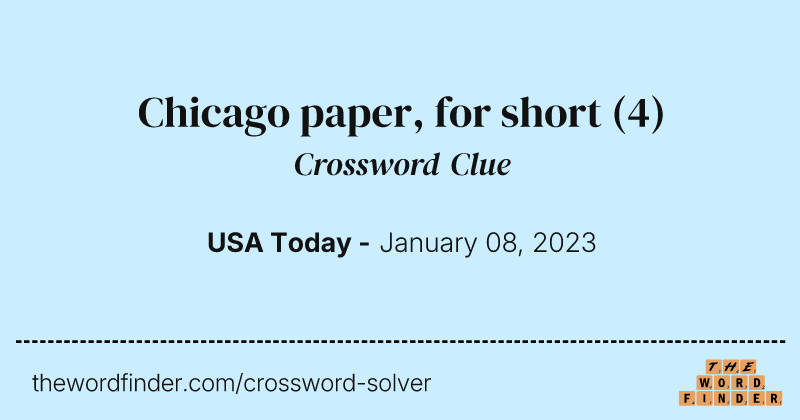 Chicago paper, for short crossword clue image
