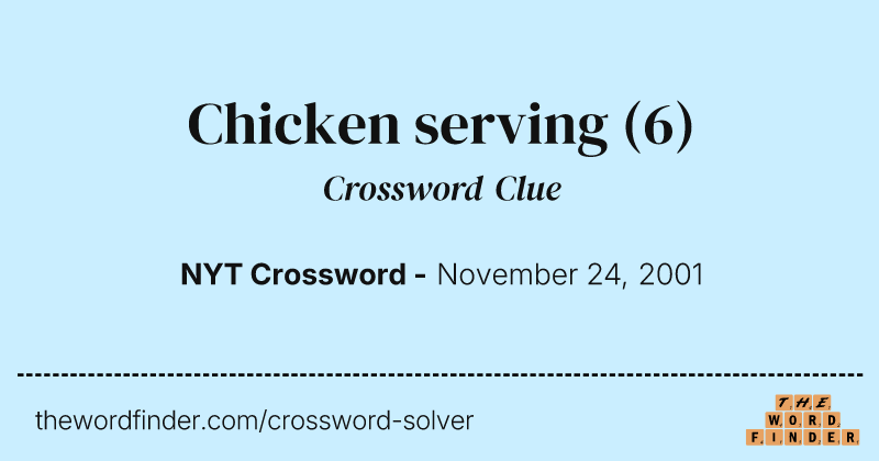 Chicken serving crossword clue image