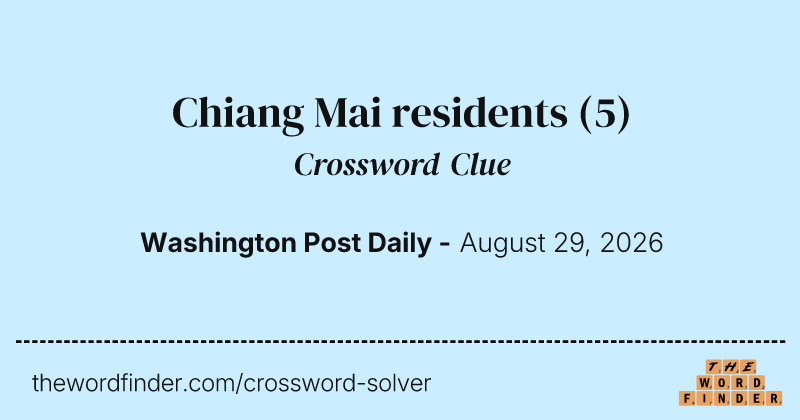Chiang Mai residents crossword clue image