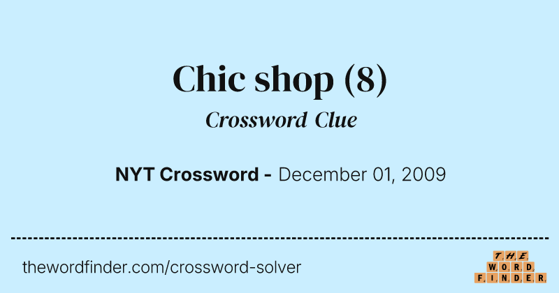 Chic shop crossword clue image