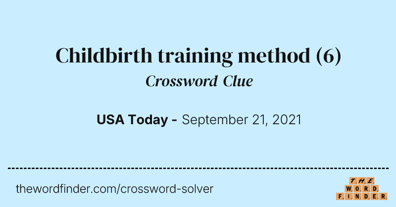 Childbirth training method crossword clue image