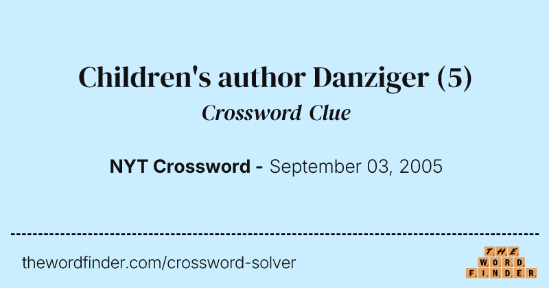 Children's author Danziger crossword clue image