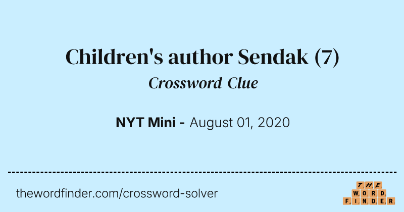 Children's author Sendak crossword clue image