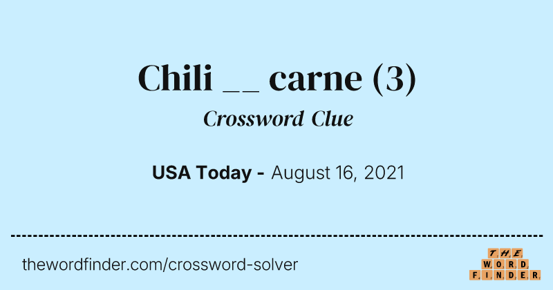 Chili __ carne crossword clue image