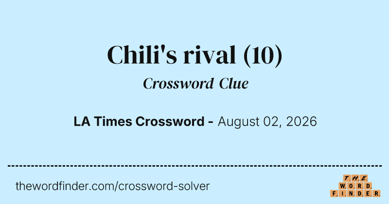 Chili's rival crossword clue image