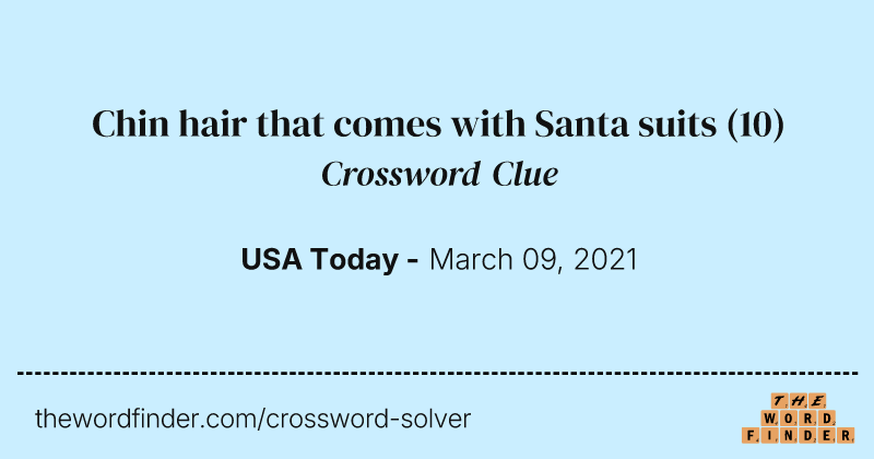 Chin hair that comes with Santa suits crossword clue image