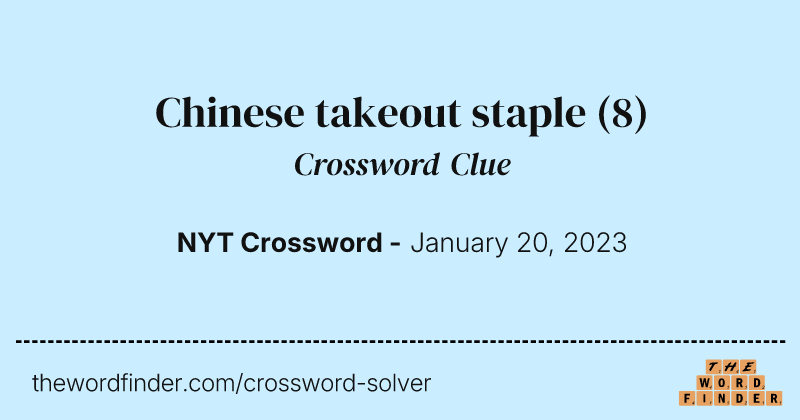 Chinese takeout staple crossword clue image