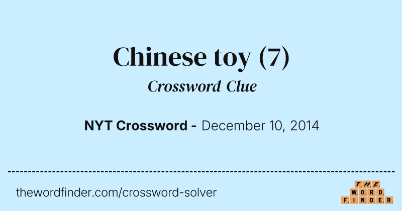 Chinese toy crossword clue image