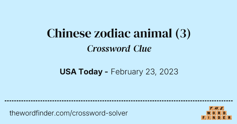 Chinese zodiac animal crossword clue image